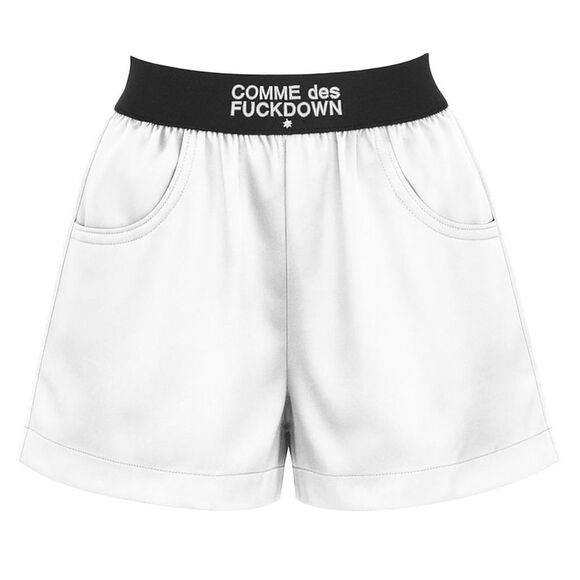 Comme Des Fuckdown White Modal Women's Short - Picture 1 of 3